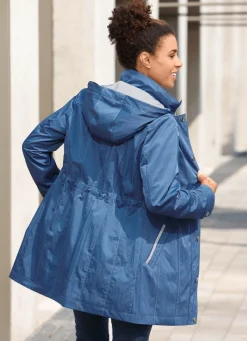 Damen Mona Übergangsjacken<Longjacke mit krempelbaren Ärmeln
