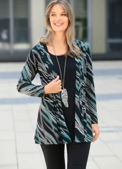 Sale Longshirt in Jacken-Optik Damen Longshirts