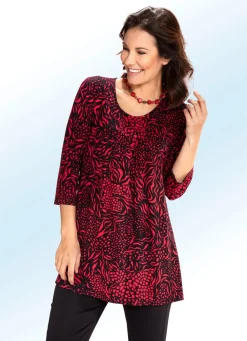 Discount Longshirt mit Faltenlegung in 3 Farben Damen Longshirts