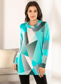 Sale Longshirt mit legerem Rollkragen Damen Longshirts