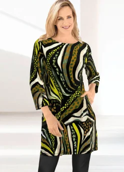 Online Longshirt mit modisch flachem Halsausschnitt Damen Longshirts