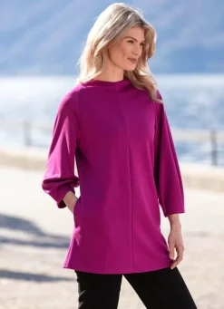 New Longshirt mit seitlichen Eingrifftaschen Damen Longshirts