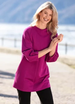 New Longshirt mit seitlichen Eingrifftaschen Damen Longshirts