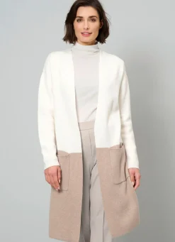 Clearance Long-Strickjacke mit Kaschmir Damen Strickjacken