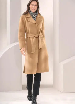 Damen Mona Wollmäntel<Mantel mit Gürtel und verdeckter Druckerleiste