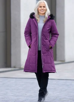 Damen Mona Wintermäntel<Mantel mit Reißverschluss an den Seitenschlitzen
