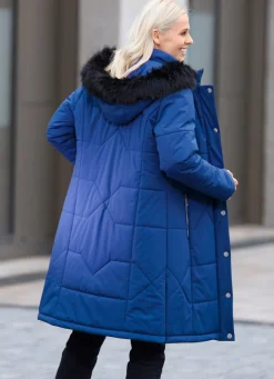 Damen Mona Wintermäntel<Mantel mit Reißverschluss an den Seitenschlitzen