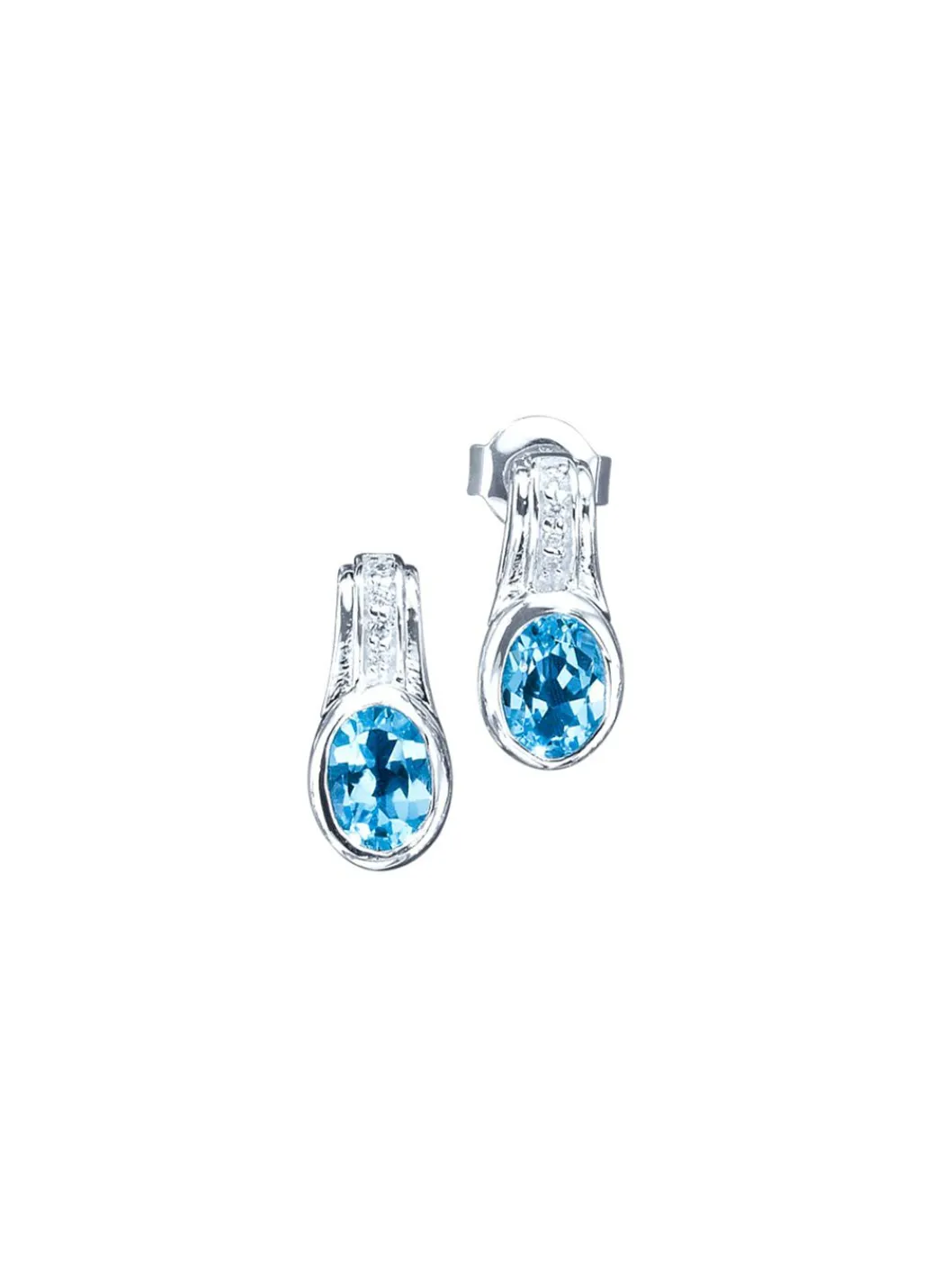 Online Massive Ohrstecker mit Blautopas und Zirkonia Damen Ohrschmuck