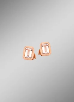 Damen Mona Ohrschmuck<Mattierte Ohrstecker mit echt Morganit