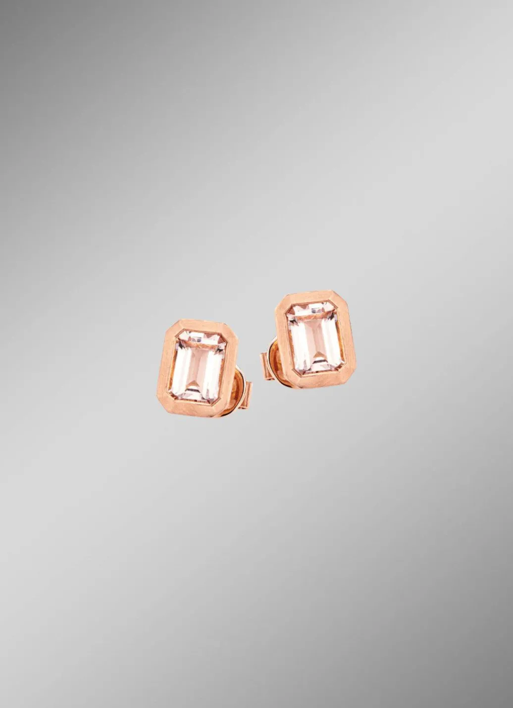 Damen Mona Ohrschmuck<Mattierte Ohrstecker mit echt Morganit