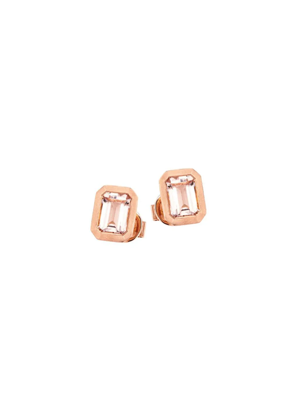 Damen Mona Ohrschmuck<Mattierte Ohrstecker mit echt Morganit