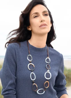 Clearance Moderne Halskette mit asymmetrischen, ovalen Elementen Damen Modeschmuck