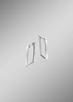 Damen Mona Ohrschmuck<Moderne Klappcreolen in eckiger Form