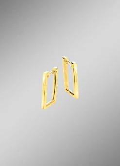 Damen Mona Ohrschmuck<Moderne Klappcreolen in eckiger Form