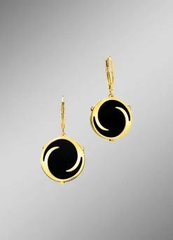 New Moderne Ohrstecker mit Onyx Damen Ohrschmuck