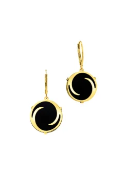 New Moderne Ohrstecker mit Onyx Damen Ohrschmuck