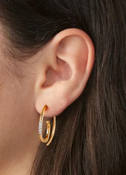 Modernes Design: Ohrhaken mit 10 Brillanten Damen Ohrschmuck