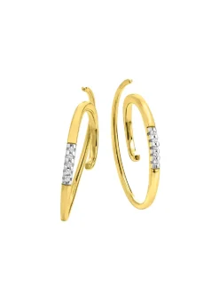 Modernes Design: Ohrhaken mit 10 Brillanten Damen Ohrschmuck