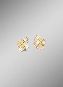 Hot Modische Knoten-Clipstecker in Tricolor Damen Ohrschmuck
