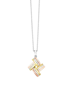 Outlet Modischer Knoten-Anhänger in Tricolor mit Ankerkette Damen Anhänger