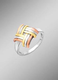 Discount Modischer Knoten-Damenring in Tricolor Damen Ringe