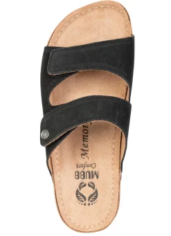 Outlet Mubb, bequeme Damen-Pantoletten, Weite H, mit Klettverschluss Damen Pantoletten