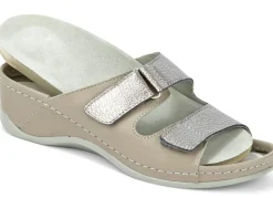 Hot Mubb Pantolette mit Leder-Memory-Fußbett Damen Pantoletten