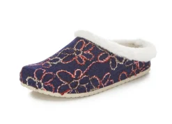 Online Mubb Wollfilz-Pantoffel mit bunter Blüten-Stickerei Damen Hausschuhe