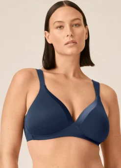 Naturana BH mit Satinblende am Dekolleté Damen T-Shirt-Bh|Bh Ohne Bügel