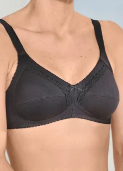 Clearance Naturana Zweierpack BH mit dekorativem Spitzenband in den Cups Damen Bh Ohne Bügel