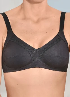 Clearance Naturana Zweierpack BH mit dekorativem Spitzenband in den Cups Damen Bh Ohne Bügel