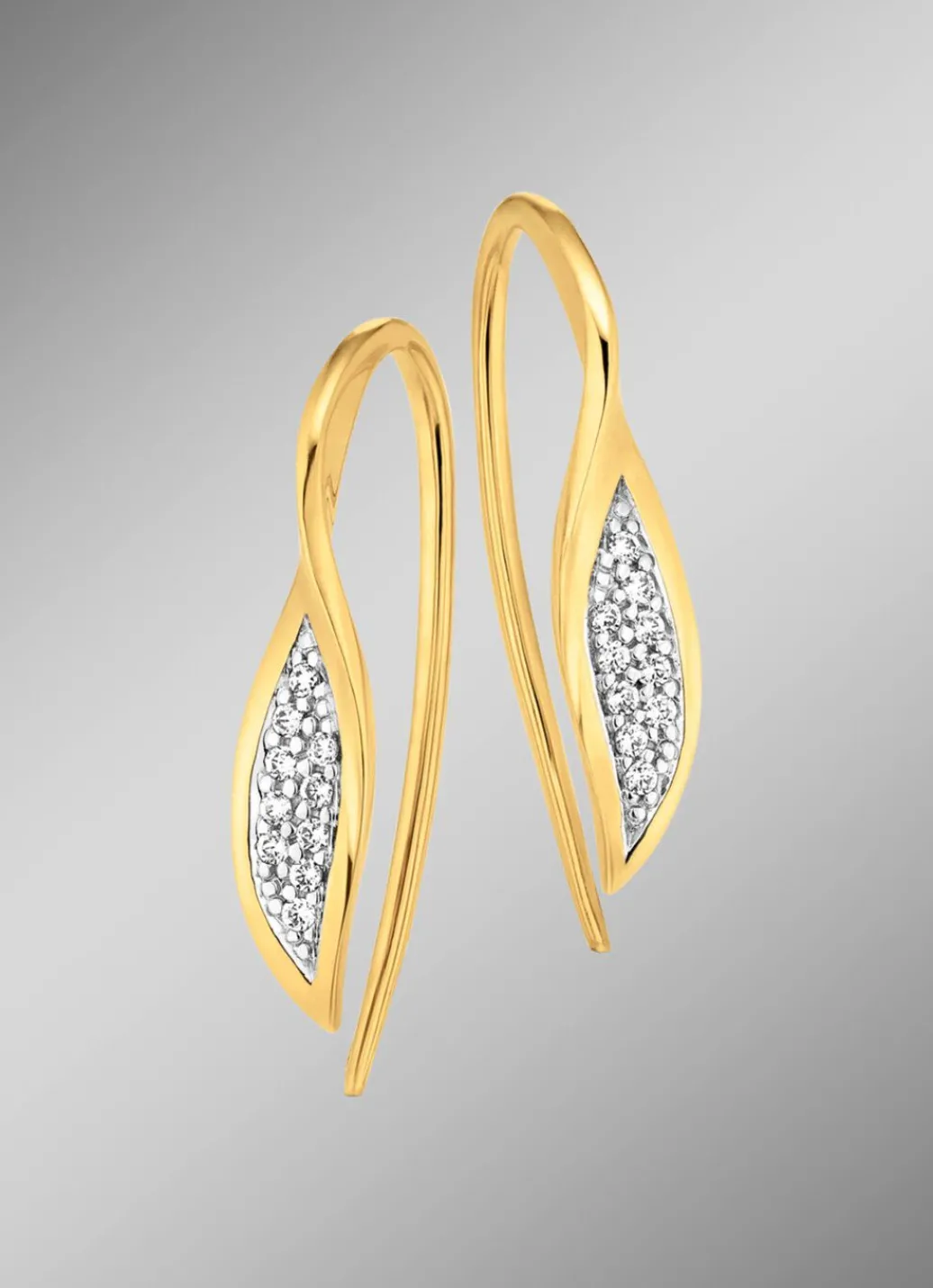 Discount Ohrhaken in Bicolor mit 20 Brillanten Damen Ohrschmuck