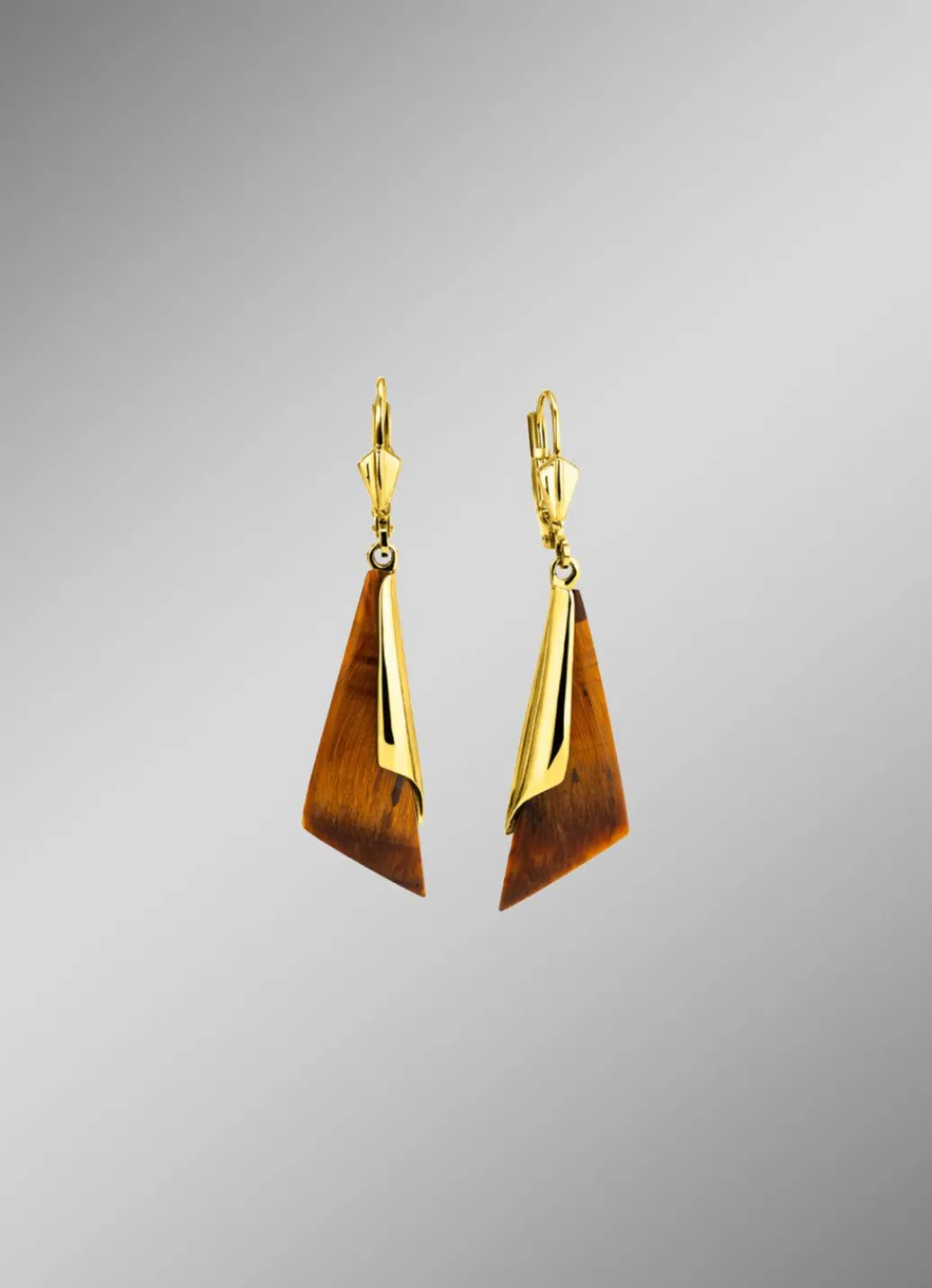 Damen Mona Ohrschmuck<Ohrringe aus Gold mit Tigerauge