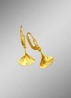 Outlet Ohrringe im Ginkgoblatt-Design Damen Ohrschmuck