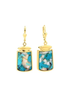 Online Ohrringe mit beh. Türkis und beh. Perlmutt Damen Ohrschmuck