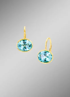 New Ohrringe mit Blautopas Damen Ohrschmuck