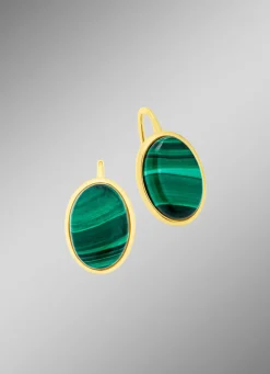 Best Ohrringe mit echt Malachit Damen Ohrschmuck