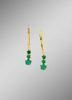 Online Ohrringe mit echt Smaragd Damen Ohrschmuck