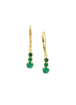 Online Ohrringe mit echt Smaragd Damen Ohrschmuck