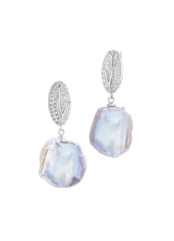 Damen Mona Ohrschmuck<Ohrringe mit Keshi-Perlen und synth. Zirkonia