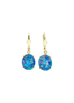 Hot Ohrringe mit Mosaik-Opaltriplette, beh. Damen Ohrschmuck