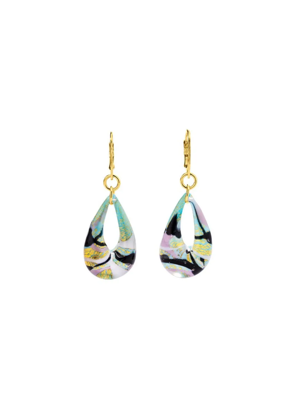 Clearance Ohrringe mit Muranoglas in Hellblau- und Goldtönen Damen Ohrschmuck|Modeschmuck