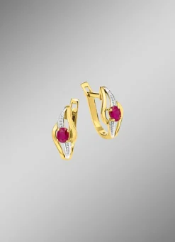 New Ohrringe mit Rubin Damen Ohrschmuck