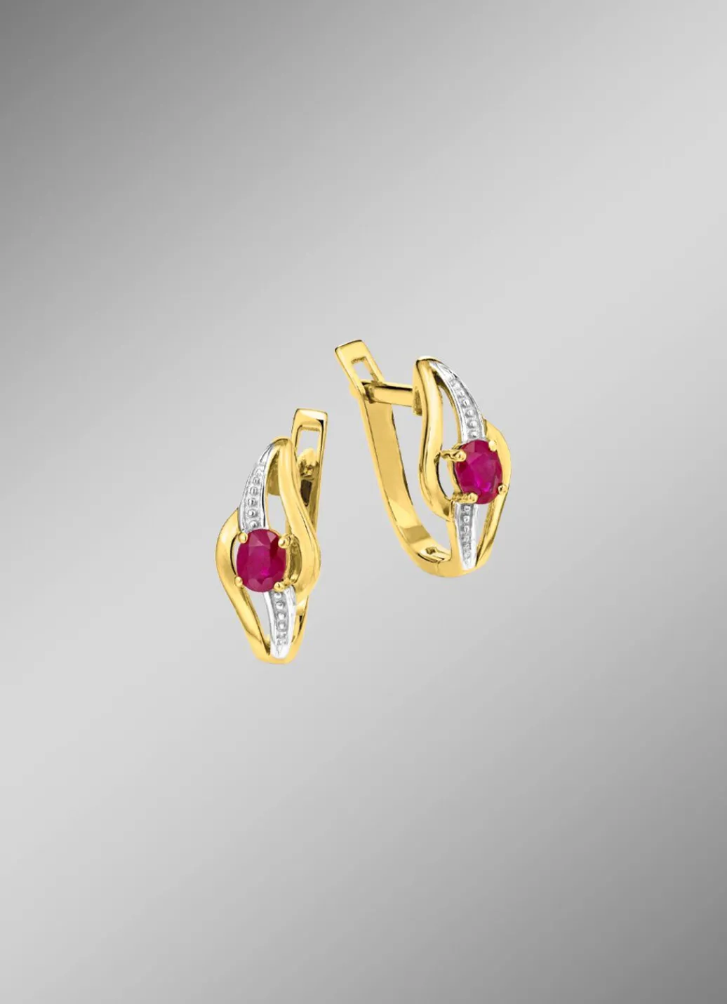 New Ohrringe mit Rubin Damen Ohrschmuck