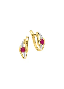 New Ohrringe mit Rubin Damen Ohrschmuck