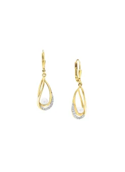 Damen Mona Ohrschmuck<Ohrringe mit Süßwasser-Zuchtperlen und synth. Zirkonia