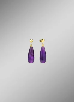 Damen Mona Ohrschmuck<Ohrstecker aus Gold mit Amethyst