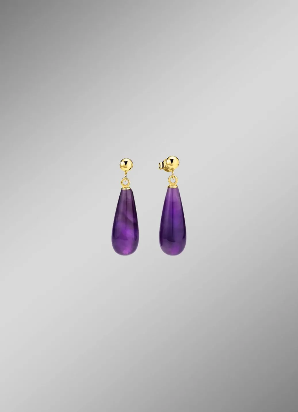 Damen Mona Ohrschmuck<Ohrstecker aus Gold mit Amethyst