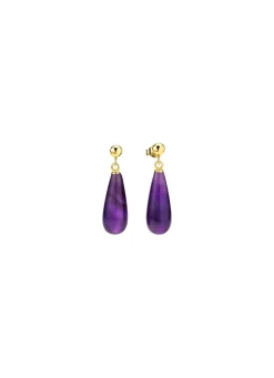Damen Mona Ohrschmuck<Ohrstecker aus Gold mit Amethyst