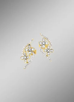 Damen Mona Ohrschmuck<Ohrstecker im Blumen-Design, 20 Brillanten, 44 Diamanten